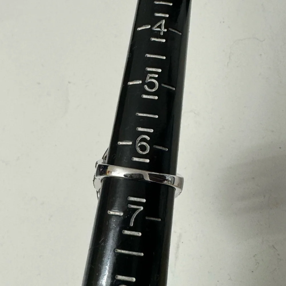 Sterling Silver 925 Onyx and Spinel Paved Pointer Ring